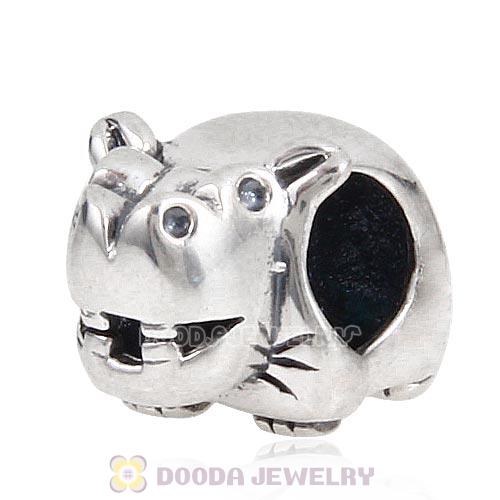 Antique Sterling Silver Hippopotamus Beads European Style