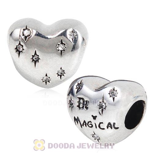 Sterling Silver Be Magical Charm with Clear Austrian Crystal
