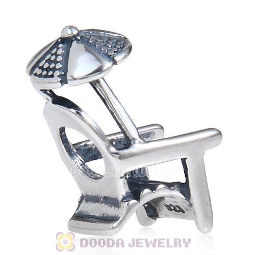 European Style Antique Sterling Silver Beach Chair Umbrella Charm Beads Wholesale