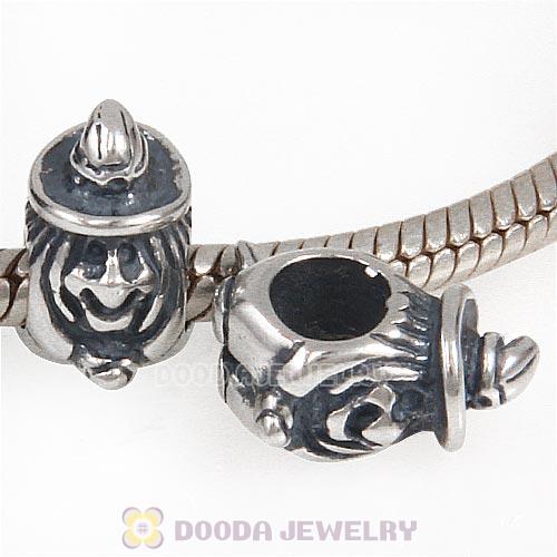 Antique Sterling Silver Halloween Witches Charm Beads Fits European Bracelet