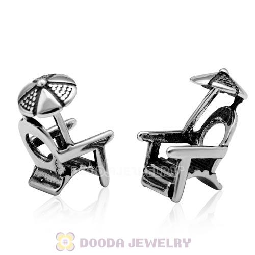 European Style Antique Sterling Silver Beach Chair Umbrella Charm Beads Wholesale