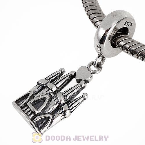 Sterling Silver Dangle Barcelona Castle Charm Beads