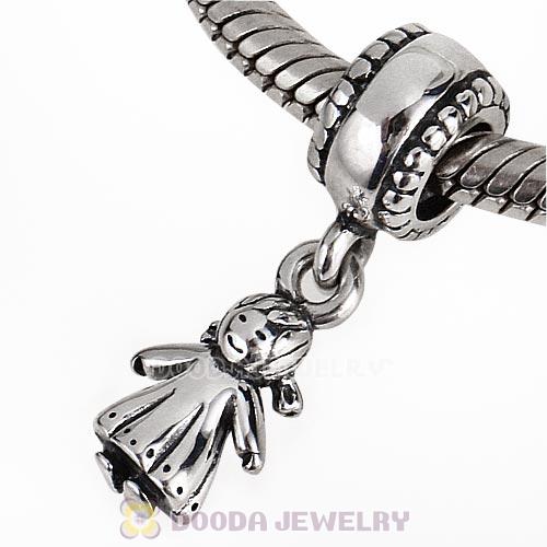 Authentic 925 Sterling Silver Little Girl Dangle Charms with Screw Thread