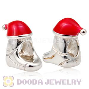 925 Sterling Silver Christmas Beads Enamel Red Boot