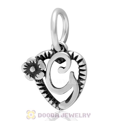 New Style Authentic Sterling Silver Heart Dangle Letter G Beads