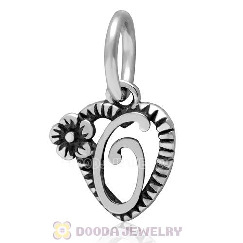 New Style Authentic Sterling Silver Heart Dangle Letter O Beads
