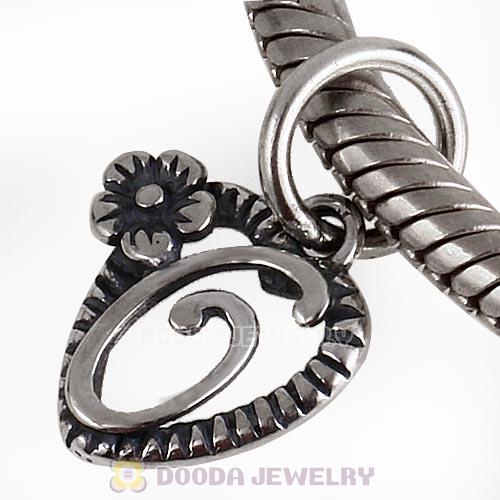 New Style Authentic Sterling Silver Heart Dangle Letter O Beads