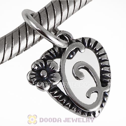 New Style Authentic Sterling Silver Heart Dangle Letter Q Beads