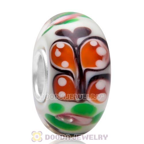 Handmade European Painted Butterfly Glass Beads In Authentic 925 Silver Core Wholesale
