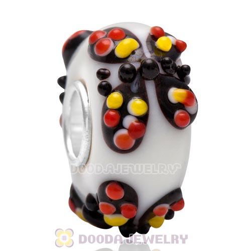 Handmade European Three Butterfly Glass Beads In 925 Silver Core Wholesale