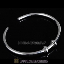 19cm 925 Sterling Silver European Style Bangle with 2 Stopper Beads