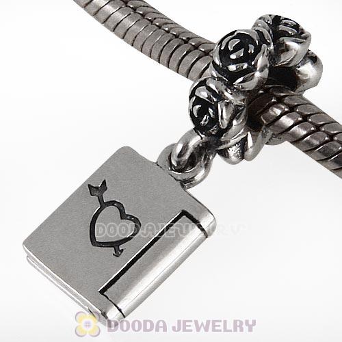 Authentic Sterling Silver Love Notebook Dangle Charm for Valentine's Day
