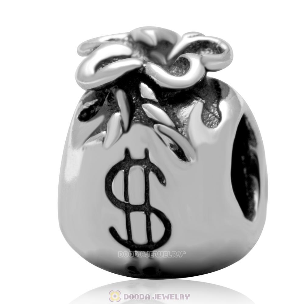 925 Sterling Silver Money Bag Charm European Bead