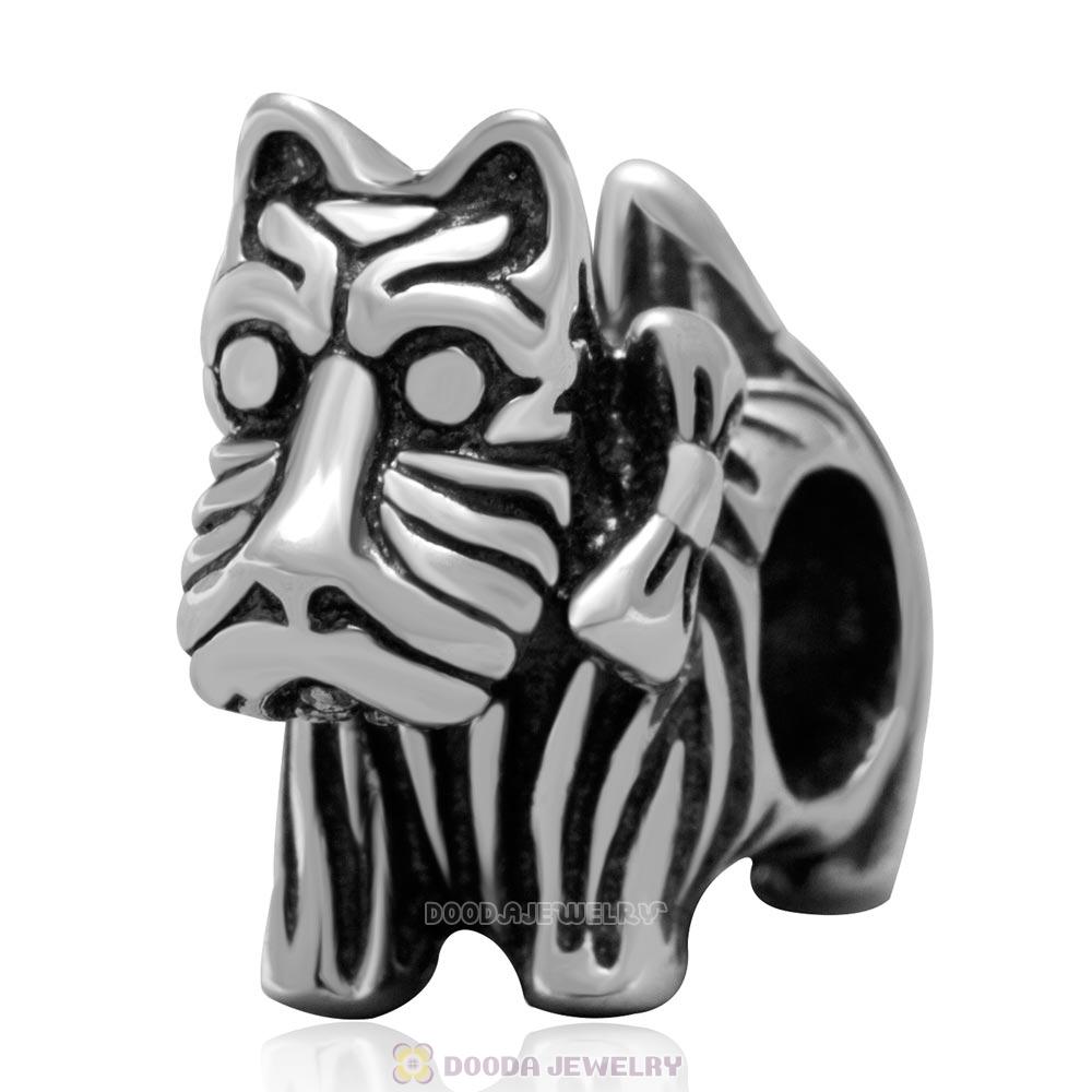 Antique 925 Sterling Silver Scottie Dog Bead and Charm