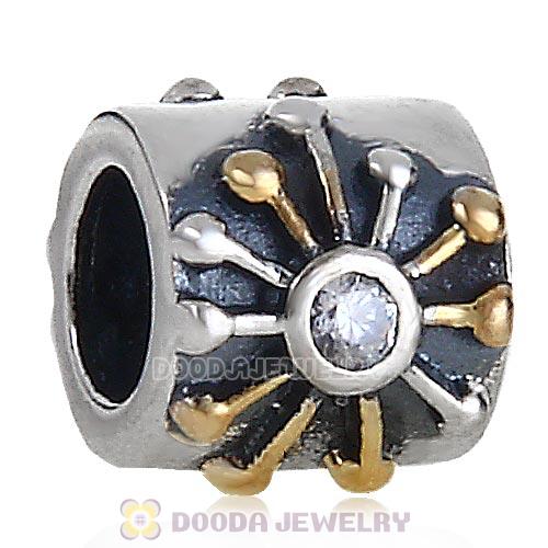 925 Sterling Silver Charm Jewelry Beads with Stone