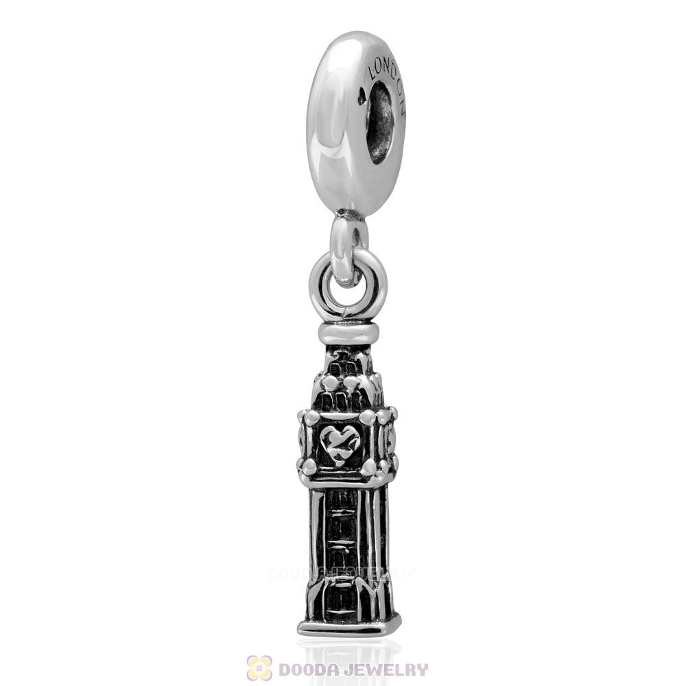 Sterling Silver London Big Ben Travel Vocation Dangle Bead Charm