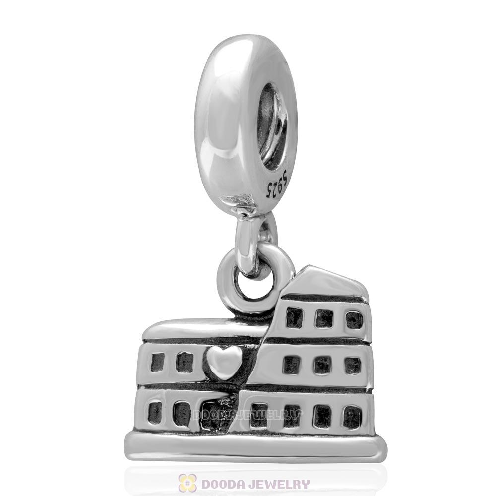 925 Sterling Silver Rome Coliseum Dangle Pendant