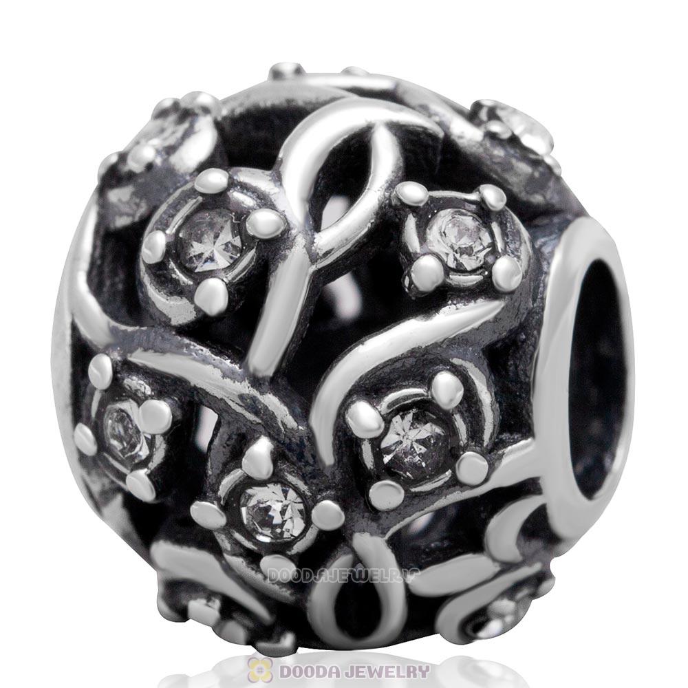 European Style Sterling Silver Clear Austrian Crystal Bead 