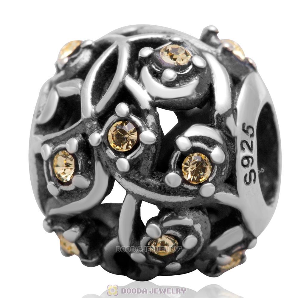 European Style Sterling Silver Jonquil Austrian Crystal Bead 