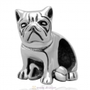 Antique Sterling Silver Sitting Dog Charm Bead