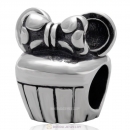 925 Sterling Silver Minnie Cupcake Charm Bead