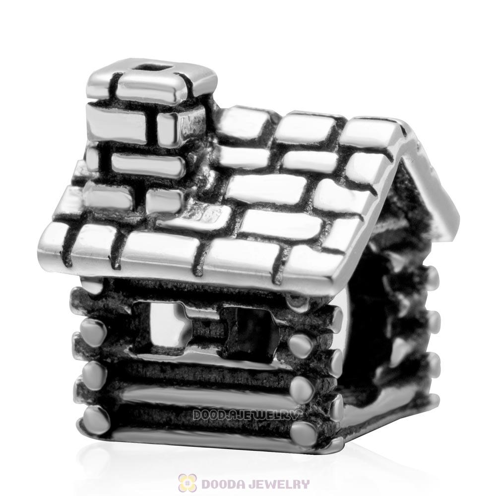 House Charm Bead Antique Sterling Silver Jewelry