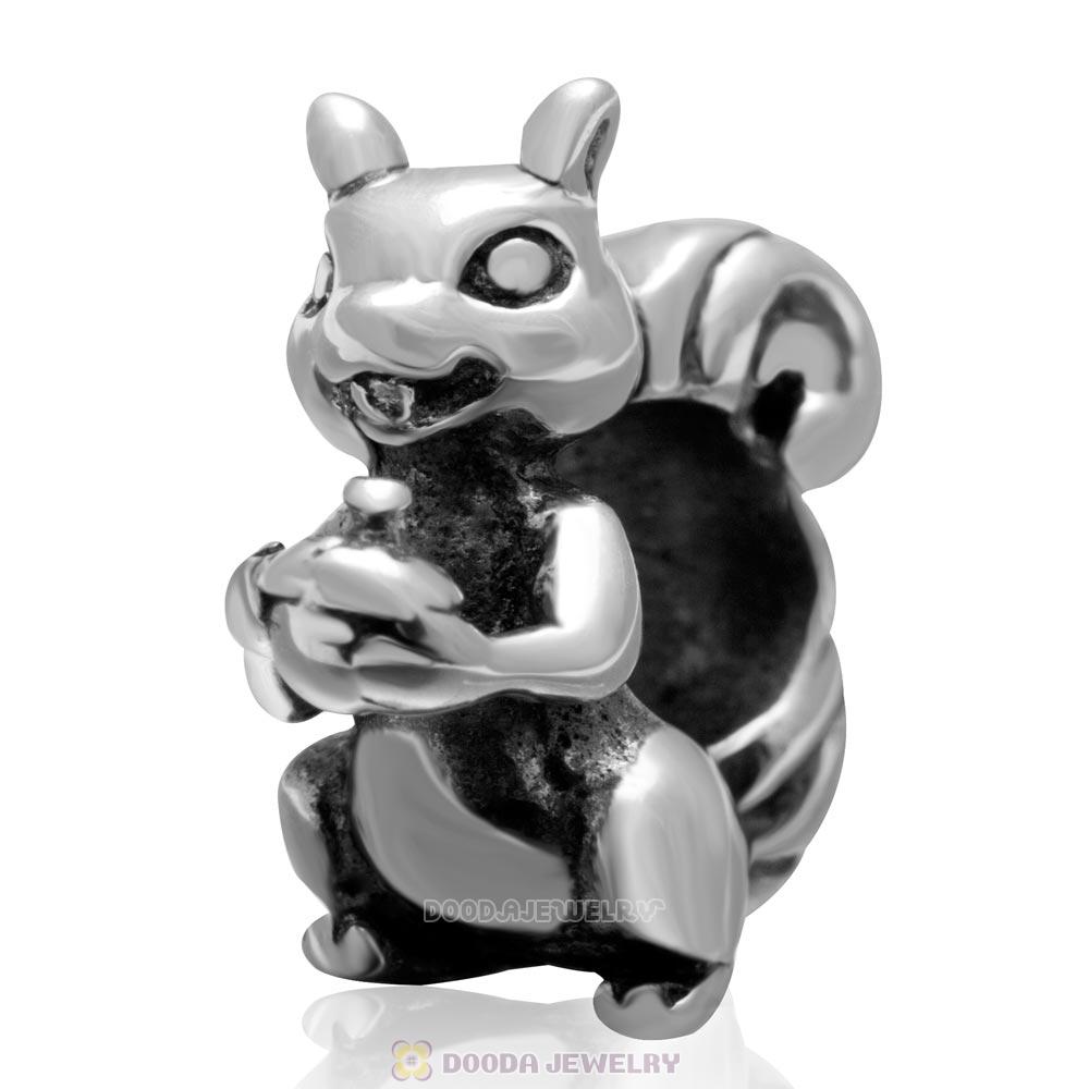 Big Hole Squirrel Bead 925 Sterling Silver 