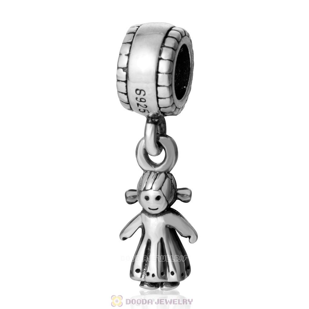 Little Girl Charms Handmade 925 Sterling Silver Dangle Bead