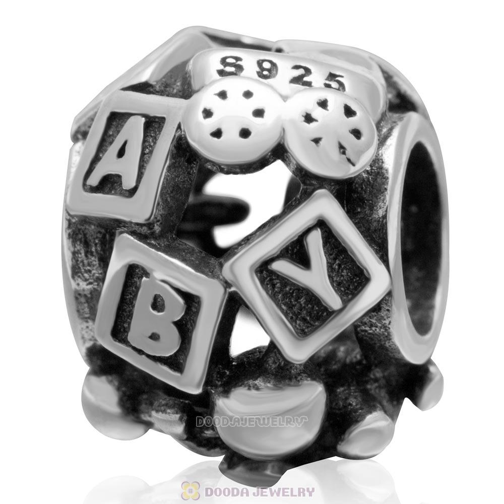 Barrel with Various Baby Items 925 Sterling Silver Bead