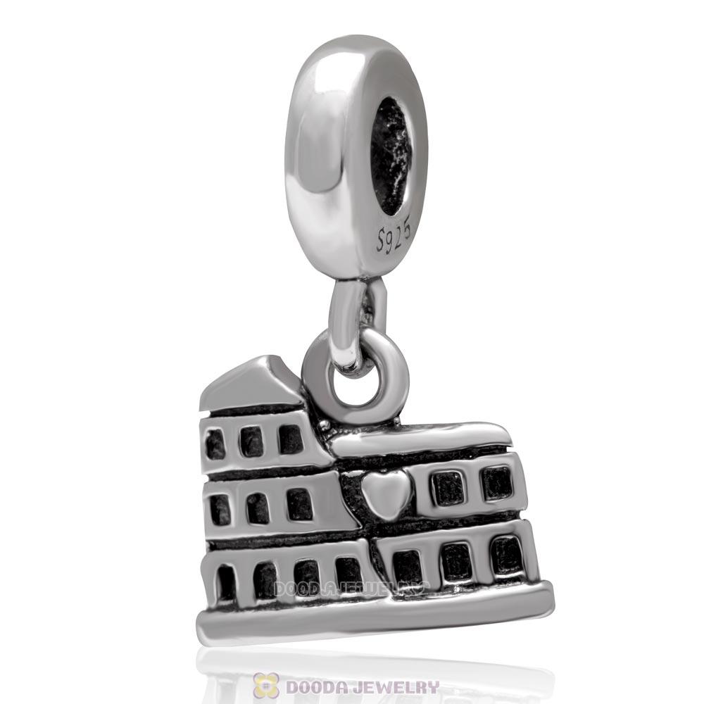 Rome Coliseum 925 Sterling Silver Dangle Charm