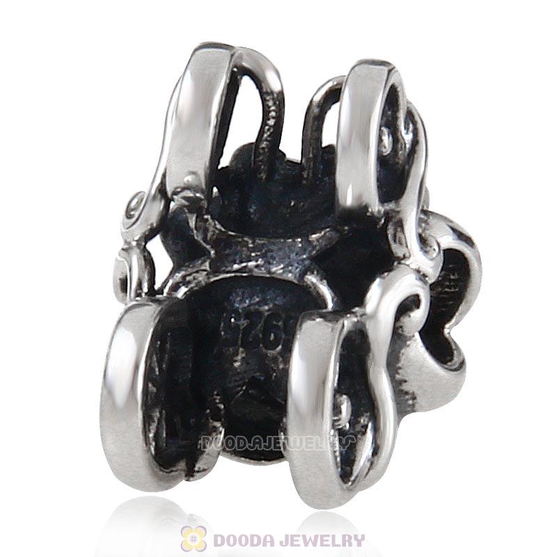 Pumpkin Coach Charm Antique Sterling Silver Bead for Halloween