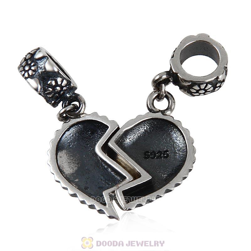 European Style Sterling Silver Dangle Father Daughter Heart Charms