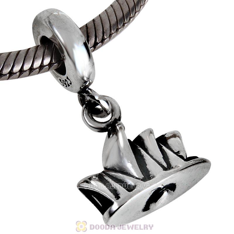 Sydney Opera House 925 Sterling Silver Dangle Charm Pendant