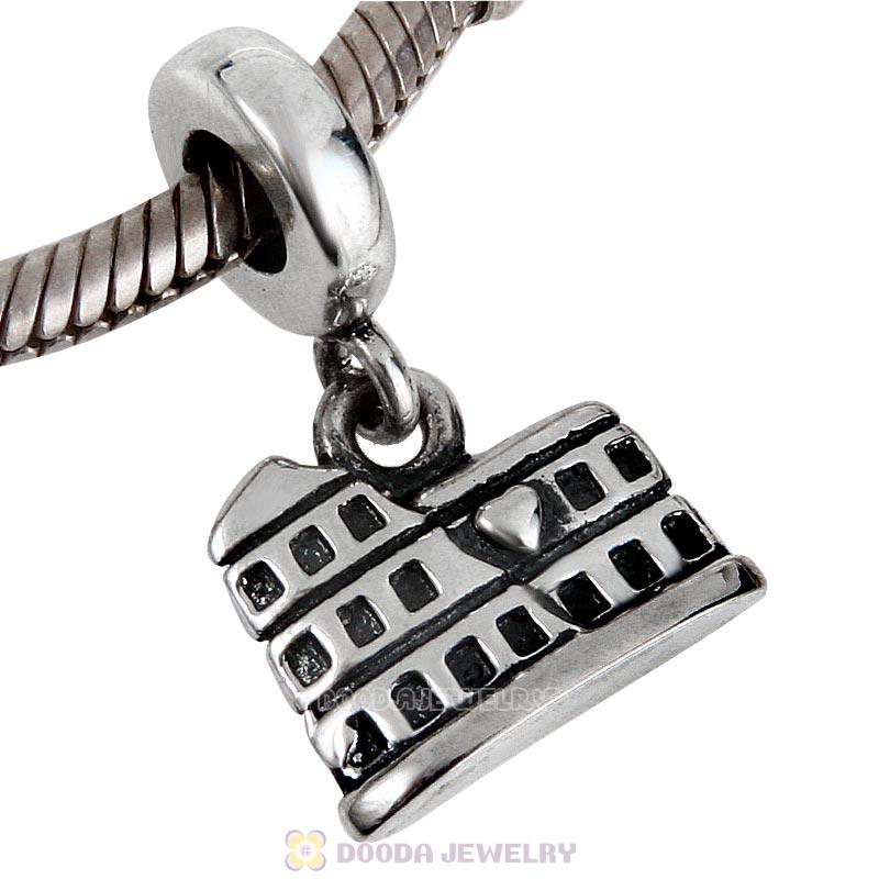 Rome Coliseum 925 Sterling Silver Dangle Charm