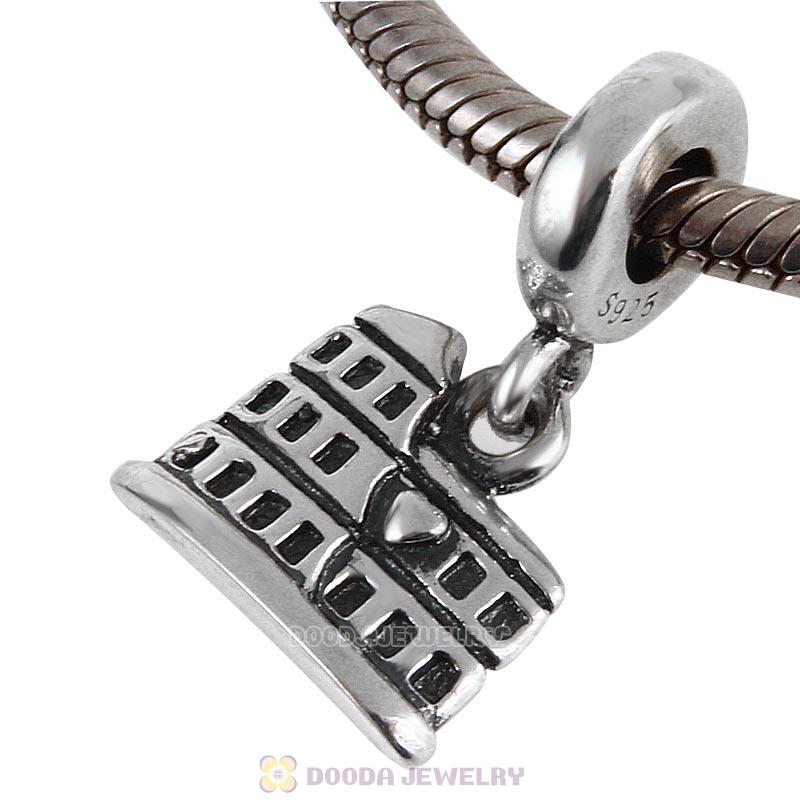 Rome Coliseum 925 Sterling Silver Dangle Charm
