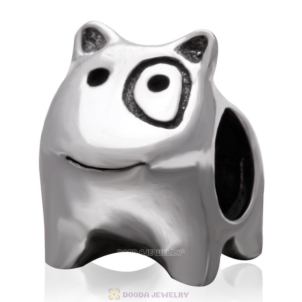  925 Sterling Silver Lovely Dog Doggie Charm Bead