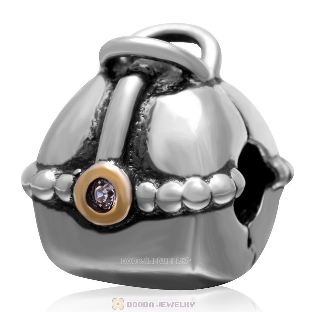 Sparkling Tote Clip with Gold Plated Charm