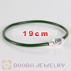 19cm Single Slippy Green Leather Charm Jewelry Bracelet