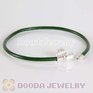 19cm Single Slippy Green Leather European Style Bracelet