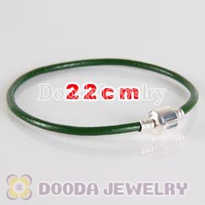 22cm Single Slippy Green Leather Charm Jewelry Bracelet