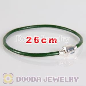26cm Single Slippy Green Leather Charm Jewelry Bracelet