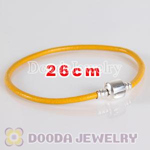 26cm Single Slippy Yellow Leather Charm Jewelry Bracelet