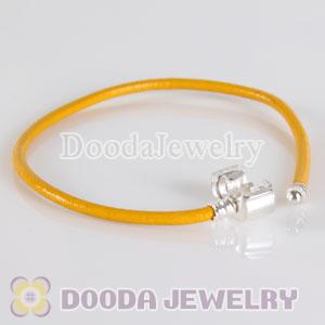 26cm Single Slippy Yellow Leather European Style Bracelet