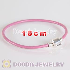 18cm Single Slippy Pink Leather Charm Jewelry Bracelet