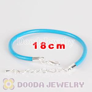 18cm blue slippy leather chain, silver plated lobster clasp with adjustable chain fit Jewelry