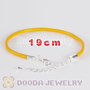 19cm yellow slippy leather chain, silver plated lobster clasp with adjustable chain fit Jewelry