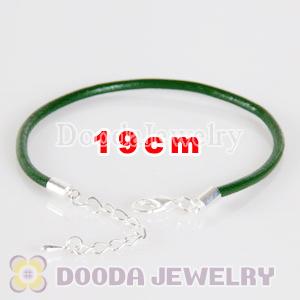 19cm green slippy leather chain, silver plated lobster clasp with adjustable chain fit Jewelry
