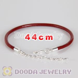 44cm red slippy leather chain, silver plated lobster clasp with adjustable chain fit Jewelry