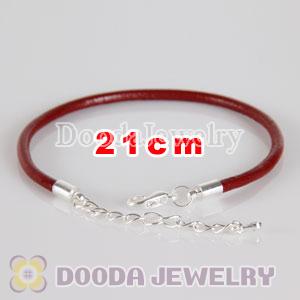 21cm red slippy leather chain, silver plated lobster clasp with adjustable chain fit Jewelry