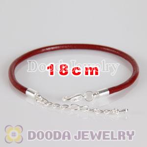 18cm red slippy leather chain, silver plated lobster clasp with adjustable chain fit Jewelry